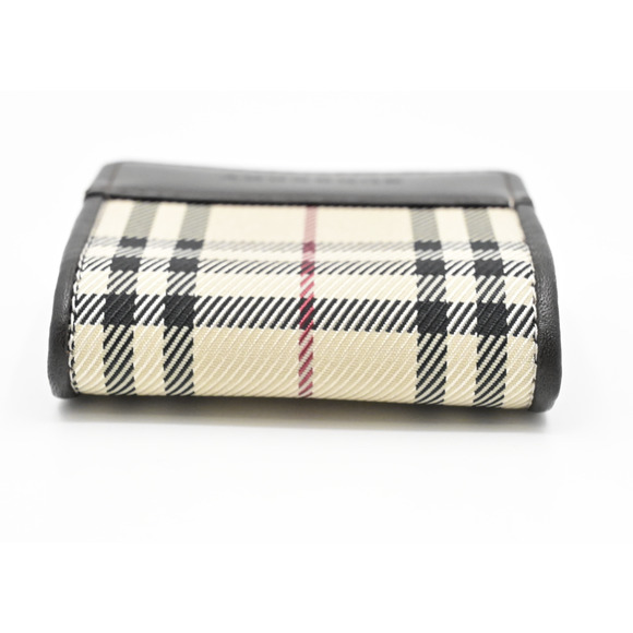 Burberry Nova Check Coin Case Wallet Logo Leather Canvas color beige unisex - Picture 3 of 7